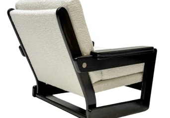 Mid-Century Modern Wenge Lounge Chairs with Bouclé Upholstery, 1970s